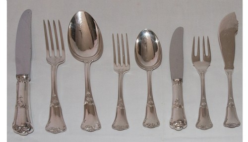 Antiquités - Flatware set in solid silver of 154 pieces - Italy mid 20th century