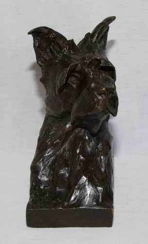 Sculpture Sculpture en Bronze - Paire de Bustes de Chiens Maximilien-Louis Fiot (1886-1953)