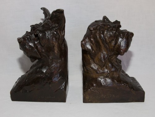 Paire de Bustes de Chiens Maximilien-Louis Fiot (1886-1953) - Galerie Lauretta
