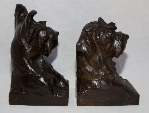 XXe siècle - Paire de Bustes de Chiens Maximilien-Louis Fiot (1886-1953)