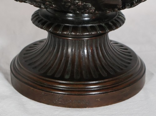 Coupe en bronze dit Vase de Warwick H Luppens XIXe siècle - Galerie Lauretta