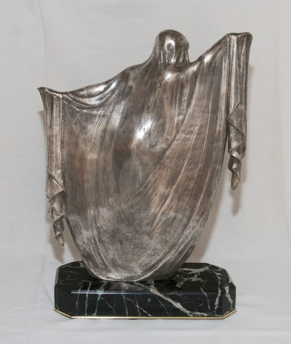 Armand Lemo 1881- 1936) - Danseuse nue en bronze argenté - Galerie Lauretta
