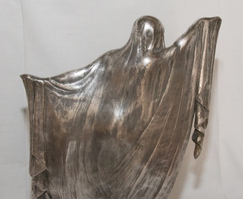 Armand Lemo 1881- 1936) - Danseuse nue en bronze argenté - Art Déco
