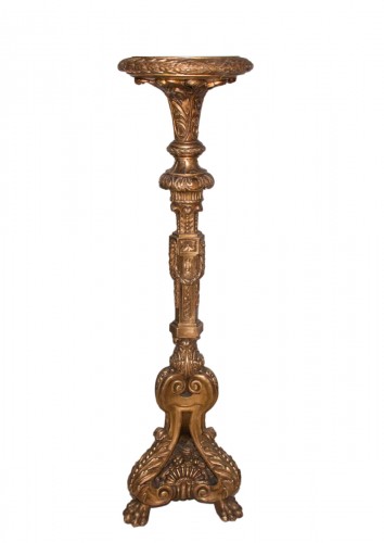 Grande sellette en bois sculpté et doré fin XIXe siècle