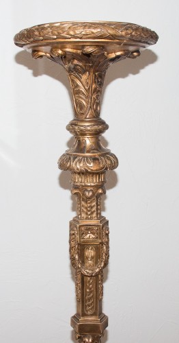 Grande sellette en bois sculpté et doré fin XIXe siècle - 
