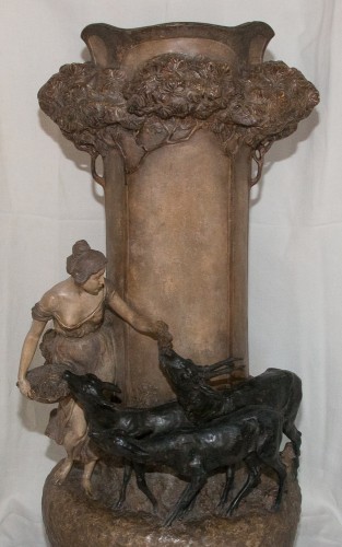 XXe siècle - Grand vase en terre cuite Lavergne, Goldscheider circa 1900