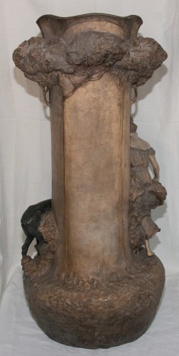 Antiquités - Grand vase en terre cuite Lavergne, Goldscheider circa 1900