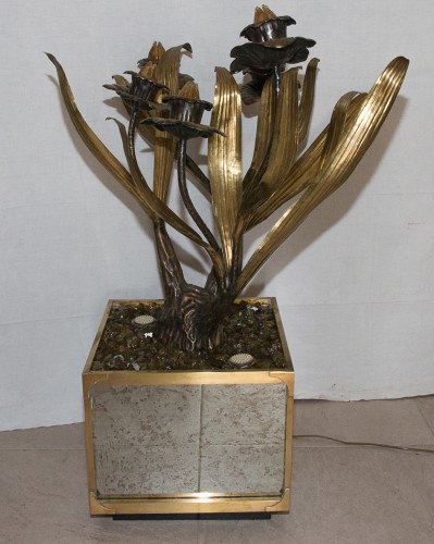 Années 50-60 - Grande lampe florale Maison Jansen design des années 70