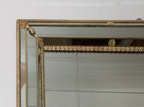 Antiquités - Miroir à parcloses des années 1950-60
