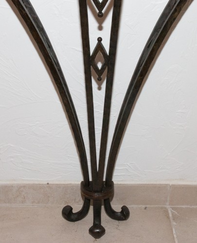 Mobilier Console - Console demi lune en fer forgé vers 1930-1940