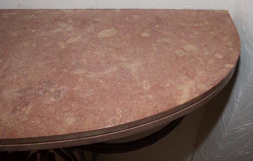 Antiquités - Console demi lune en fer forgé vers 1930-1940