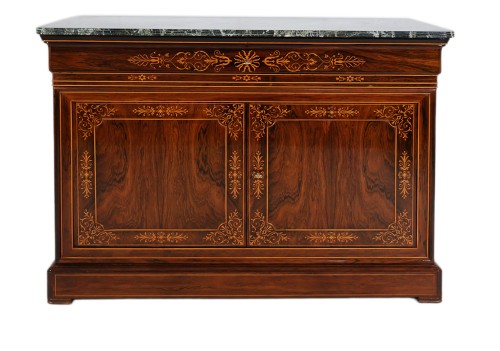 Rosewood chest of drawers with doors, Charles X period