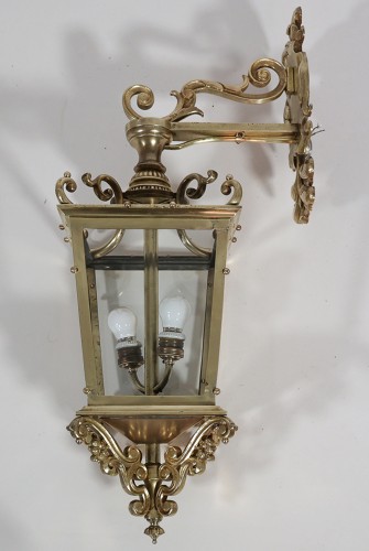 XIXe siècle - Lanterne portique en bronze fin XIXe siècle
