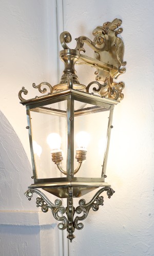 Antiquités - Lanterne portique en bronze fin XIXe siècle