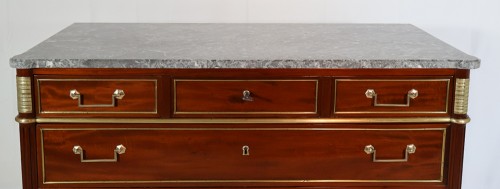 French Louis XVI Mahogany Commode stamped F SCHEY - Furniture Style Louis XVI