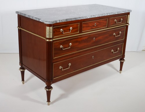 Commode en acajou estampillée F SCHEY époque Louis XVI - Galerie Lauretta