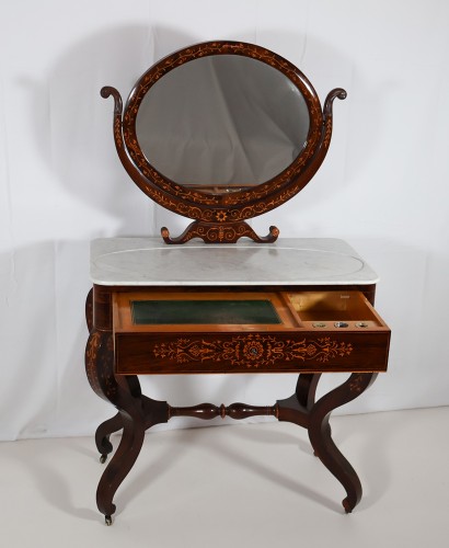 Dressing table in rosewood, Charles X period - Furniture Style Restauration - Charles X