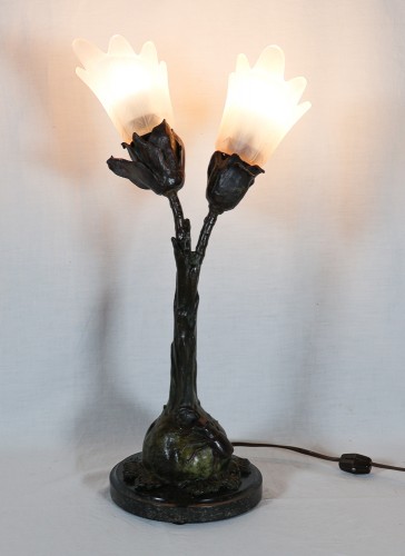 Luminaires Lampe - Lampe en bronze art nouveau Ludwig BECK 1895