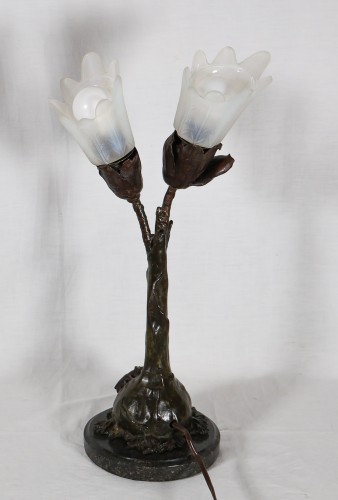 Lampe en bronze art nouveau Ludwig BECK 1895 - Galerie Lauretta