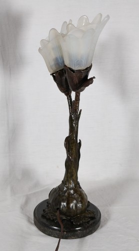 XIXe siècle - Lampe en bronze art nouveau Ludwig BECK 1895