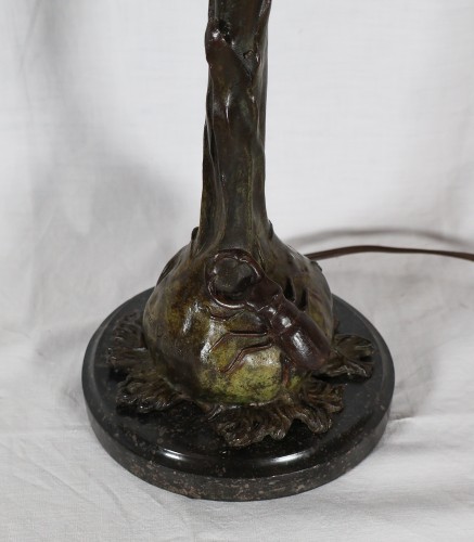 Antiquités - Lampe en bronze art nouveau Ludwig BECK 1895