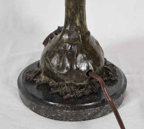 Antiquités - Lampe en bronze art nouveau Ludwig BECK 1895