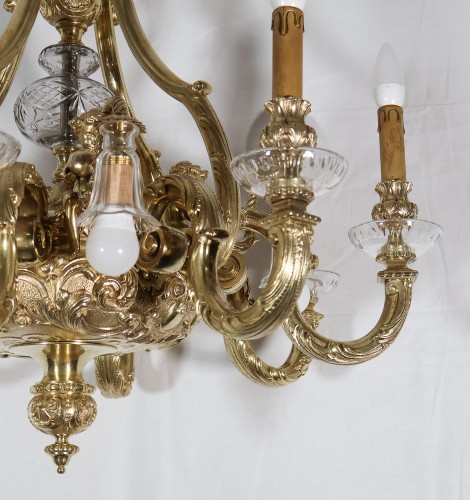 Lustre en bronze doré avec putti époque Napoléon III - Galerie Lauretta