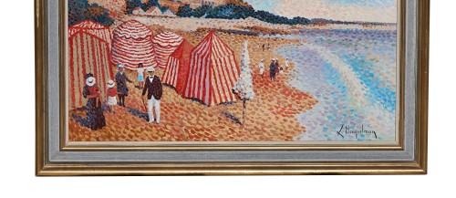 Tableaux et dessins Tableaux du XXe siècle - Lucien Neuquelman (1909-1988) - Plage de Foncillon Royan
