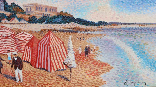 Antiquités - Lucien Neuquelman (1909-1988) - Plage de Foncillon Royan