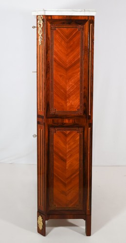 Antiquités - Secrétaire chiffonnier en marqueterie époque Louis XVI