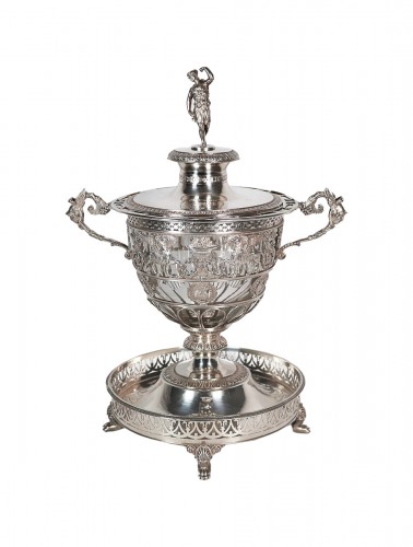 Confiturier en argent massif d'époque Empire