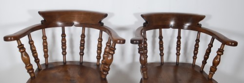 Set of four Victorian Windsor-style English armchairs - 