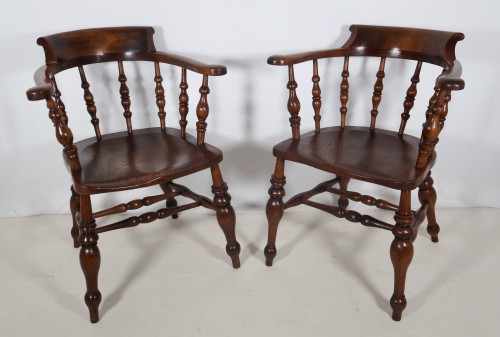 Sièges Fauteuil & Bergère - Paire de fauteuils anglais style Windsor époque Victorienne