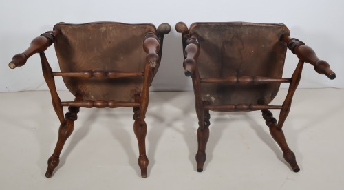 Antiquités - Paire de fauteuils anglais style Windsor époque Victorienne