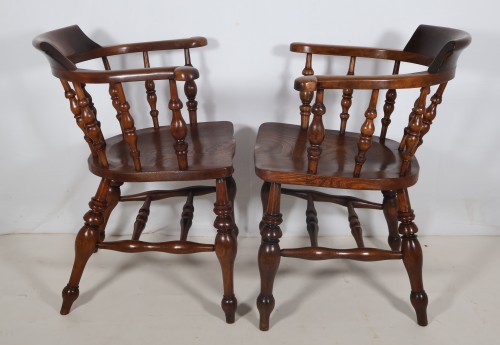 Antiquités - Paire de fauteuils anglais style Windsor époque Victorienne