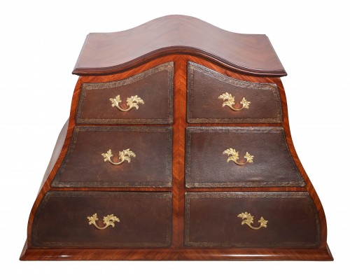 Antiquités - Meuble cartonnier en marqueterie fin XIXe estampillé Raulin