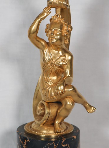 Pair of gilt bronze lamps, Napoléon III period - 