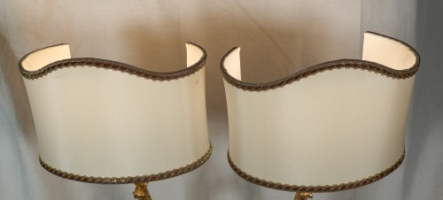 Pair of gilt bronze lamps, Napoléon III period - Napoléon III