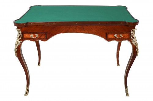 Table tric-trac en bois de rose et amarante – Époque Louis XV - Mobilier Style Louis XV