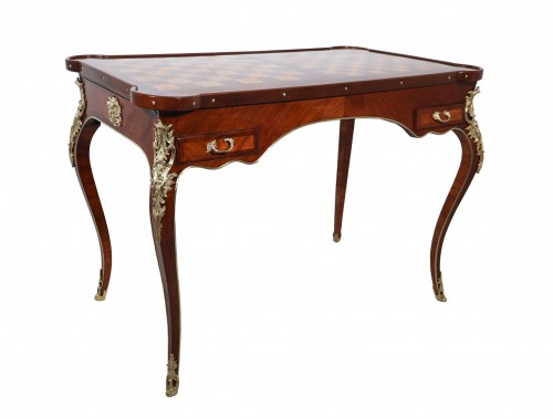 Mobilier Table à Jeux - Table tric-trac en bois de rose et amarante – Époque Louis XV