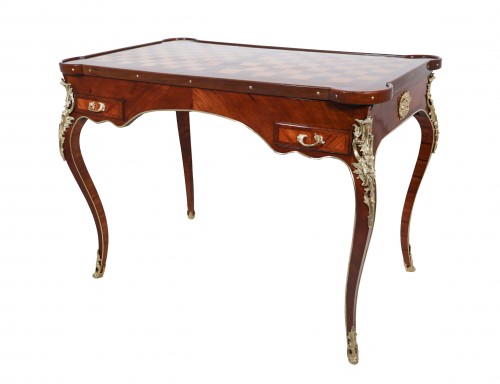 Table tric-trac en bois de rose et amarante – Époque Louis XV - Galerie Lauretta