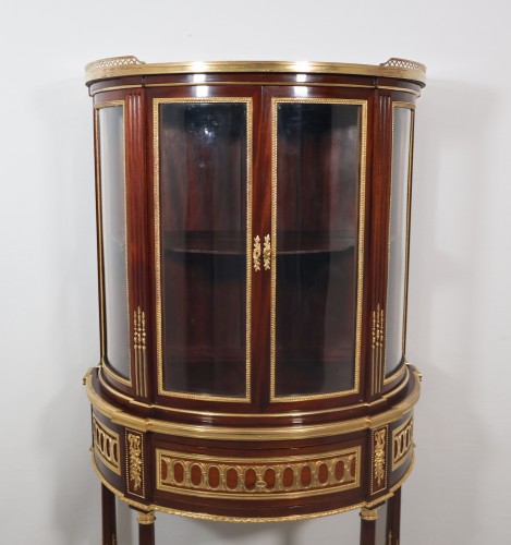 Vitrine demi-lune fin XIXe attribuée à Paul Sormani - Napoléon III