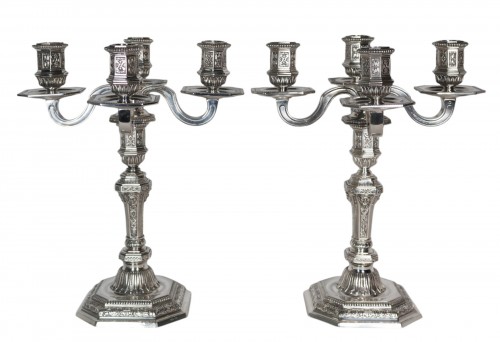 Paire de candélabres modèle Dupérier Christofle 20e siècle
