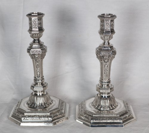 Paire de candélabres modèle Dupérier Christofle 20e siècle - 