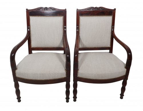 Paire de fauteuils en acajou d’époque Empire