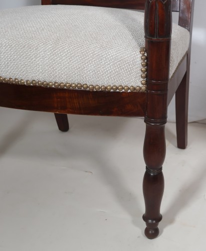Antiquités - Paire de fauteuils en acajou d’époque Empire