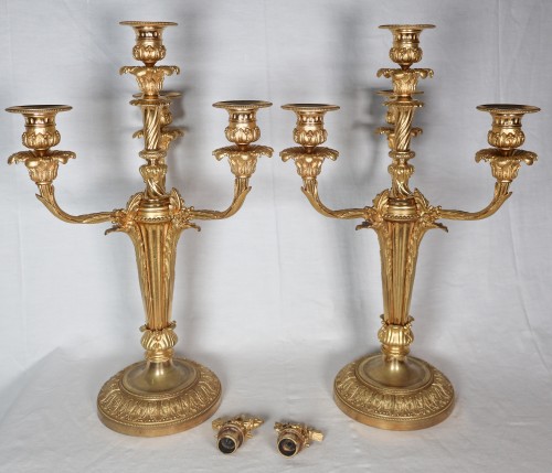 Paire de chandeliers d'époque Napoléon III - Galerie Lauretta