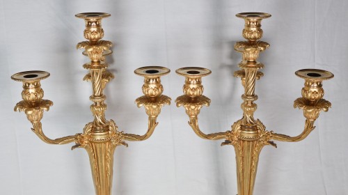Antiquités - Paire de chandeliers d'époque Napoléon III