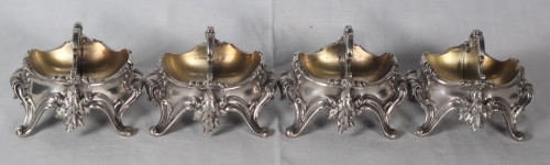Suite de quatre de salières en argent massif et vermeil Boin-Taburet fin XIXe - Argenterie et Arts de la table Style 