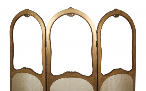 Paravent en bois doré époque fin XIXe - 